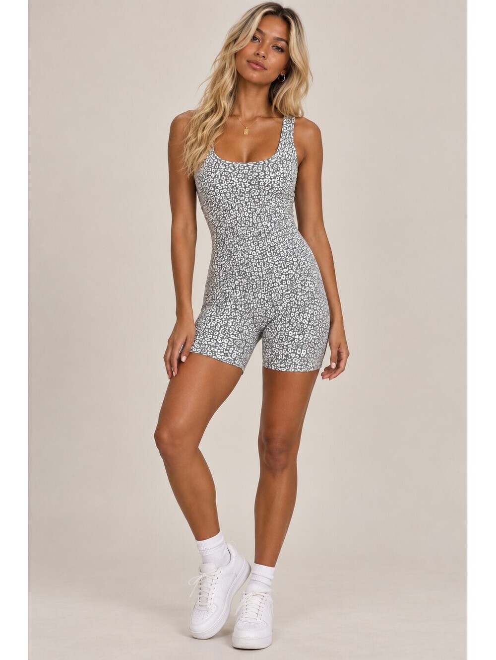 Forever 21 Women’s Leopard Print Bike Short Romper XS NWT